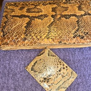 Snakeskin leather clutch and wallet brand new $20